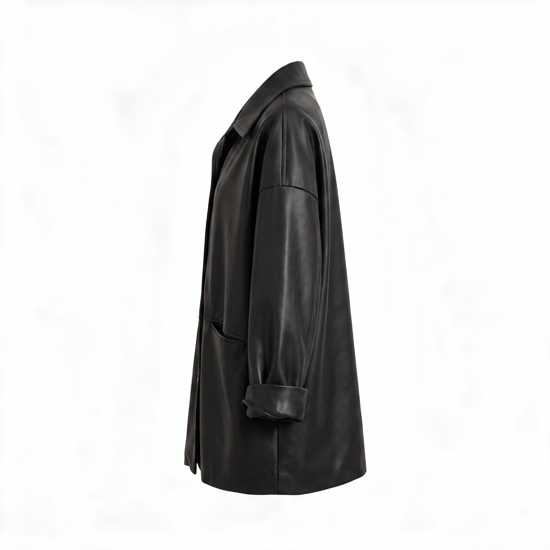 Chaqueta de piel genuina para mujer Alive en color Negro - vista lateral