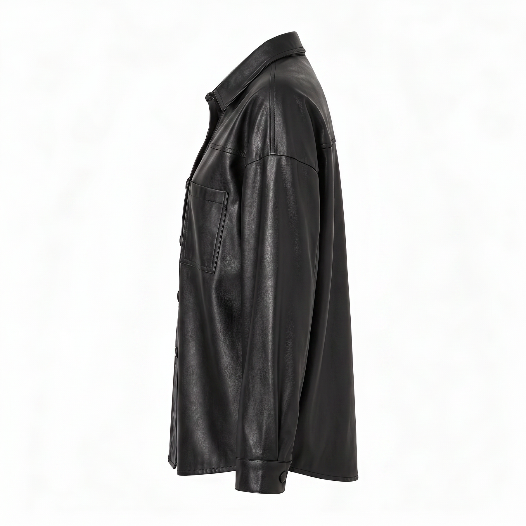 Chaqueta de piel genuina para mujer Celmia en color Negro - vista lateral