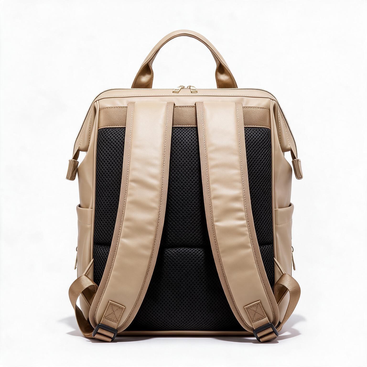 Mochila de piel genuina para mujer Hartley en color Beige - vista trasera