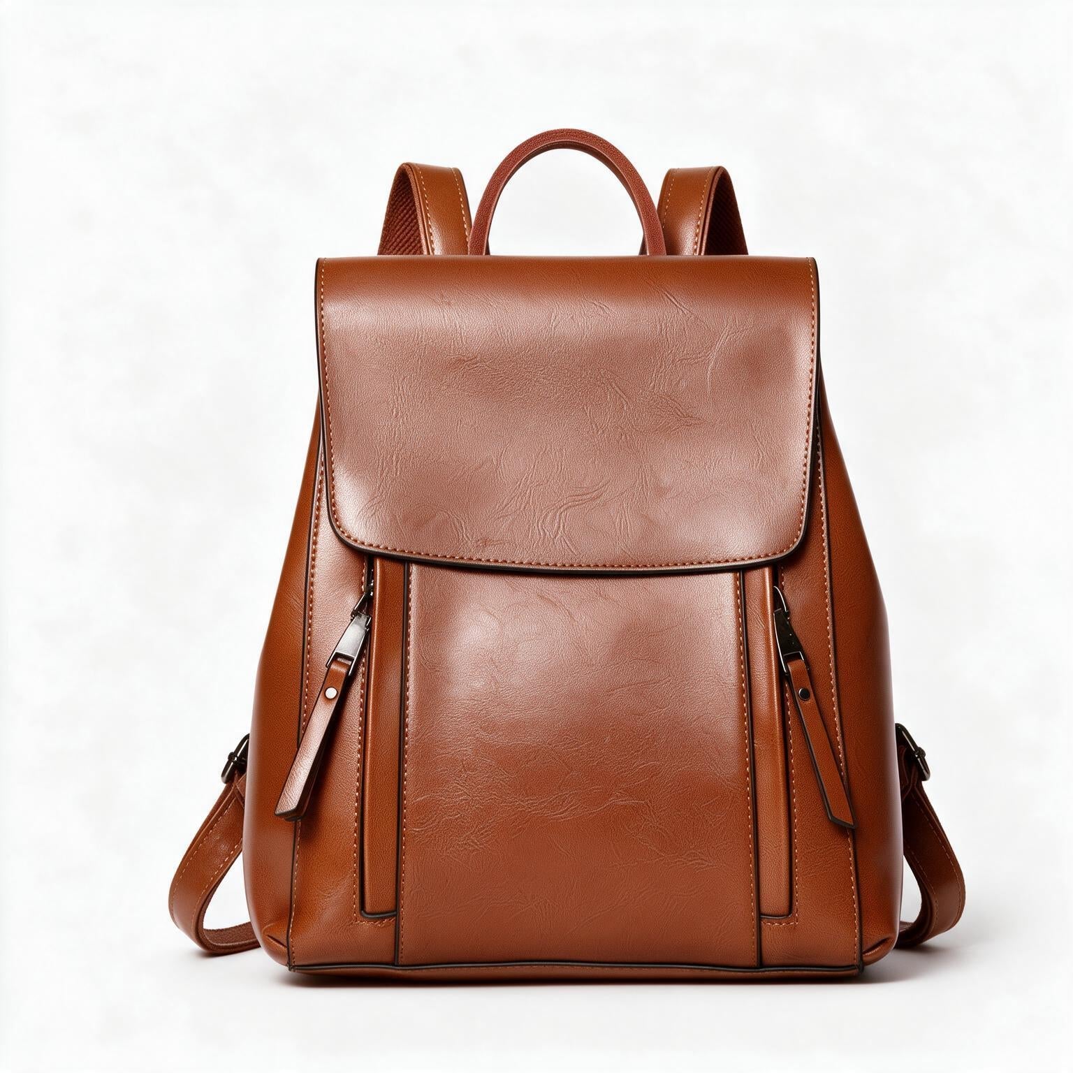 Mochila de piel genuina para mujer Journey en color Marrón - vista frontal