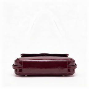 Bolso de piel genuina para mujer Camille en color Rojo Burdeos - vista de la base