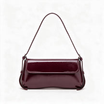 Bolso de piel genuina para mujer Camille en color Rojo Burdeos - vista frontal