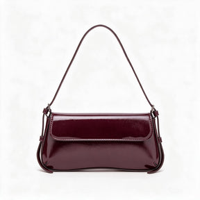 Bolso de piel genuina para mujer Camille en color Rojo Burdeos - vista frontal