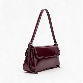Bolso de piel genuina para mujer Camille en color Rojo Burdeos - vista lateral