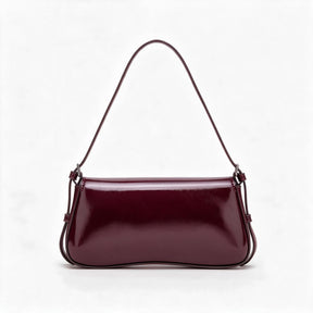 Bolso de piel genuina para mujer Camille en color Rojo Burdeos - vista trasera