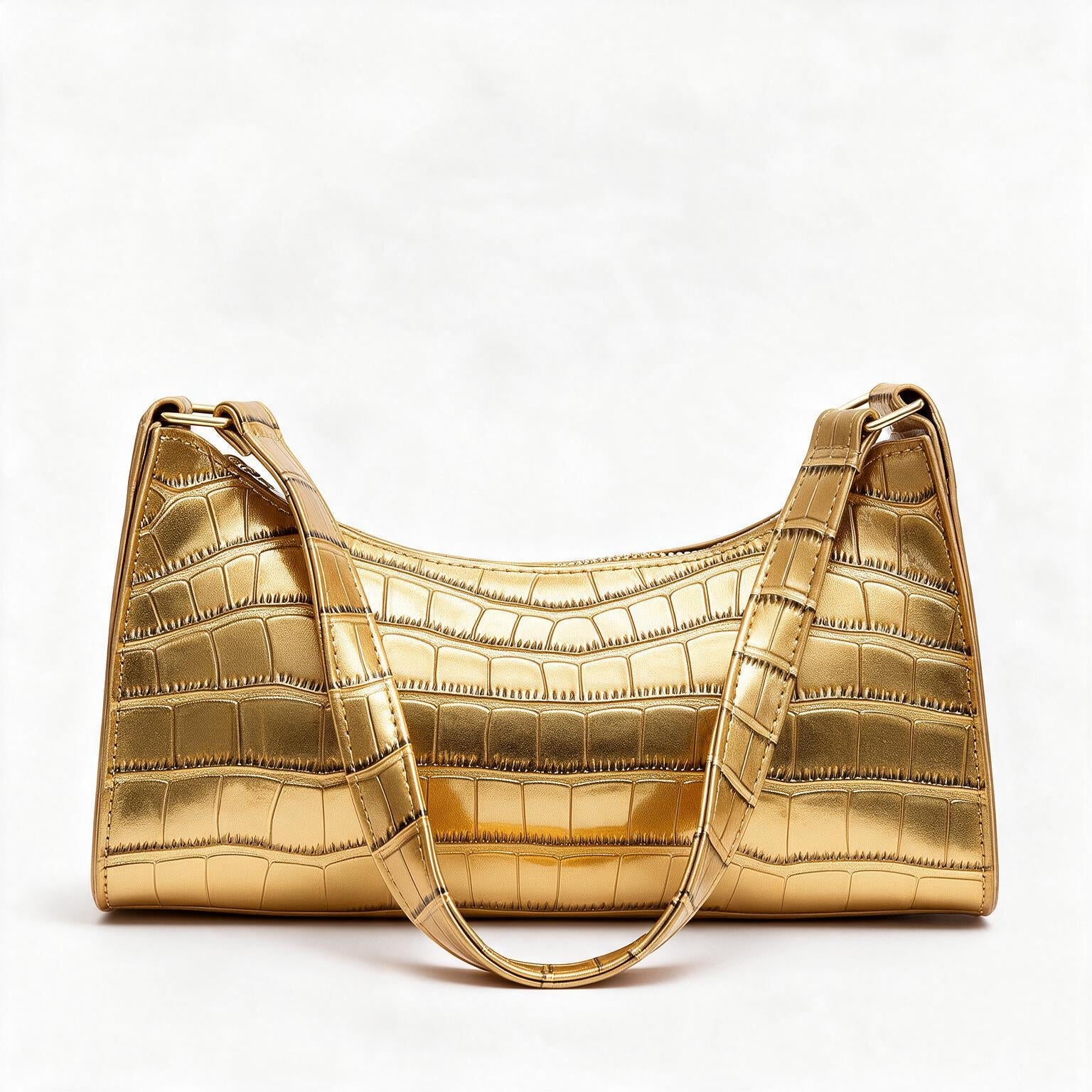 Bolso de piel genuina para mujer Harlow en color Dorado - vista frontal