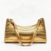 Bolso de piel genuina para mujer Harlow en color Dorado - vista frontal
