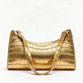 Bolso de piel genuina para mujer Harlow en color Dorado - vista frontal