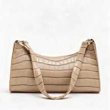 Bolso de piel genuina para mujer Harlow en color Beige - vista frontal
