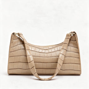 Bolso de piel genuina para mujer Harlow en color Beige - vista frontal
