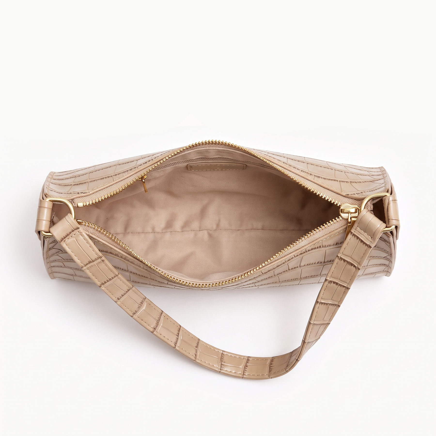 Bolso de piel genuina para mujer Harlow en color Beige - vista lateral