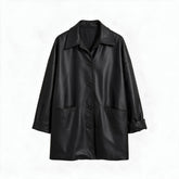 Chaqueta de piel genuina para mujer Alive en color Negro - vista frontal