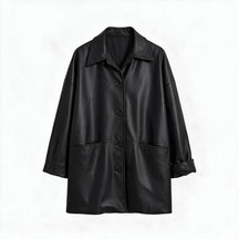 Chaqueta de piel genuina para mujer Alive en color Negro - vista frontal