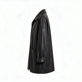 Chaqueta de piel genuina para mujer Alive en color Negro - vista lateral