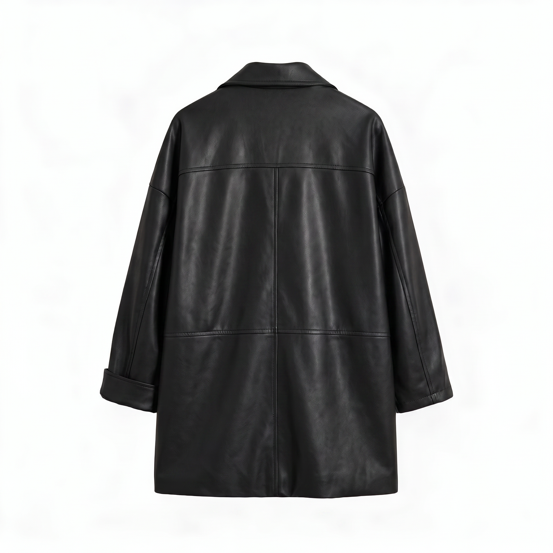 Chaqueta de piel genuina para mujer Alive en color Negro - vista trasera
