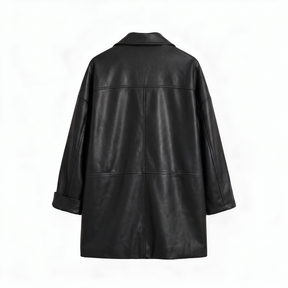 Chaqueta de piel genuina para mujer Alive en color Negro - vista trasera