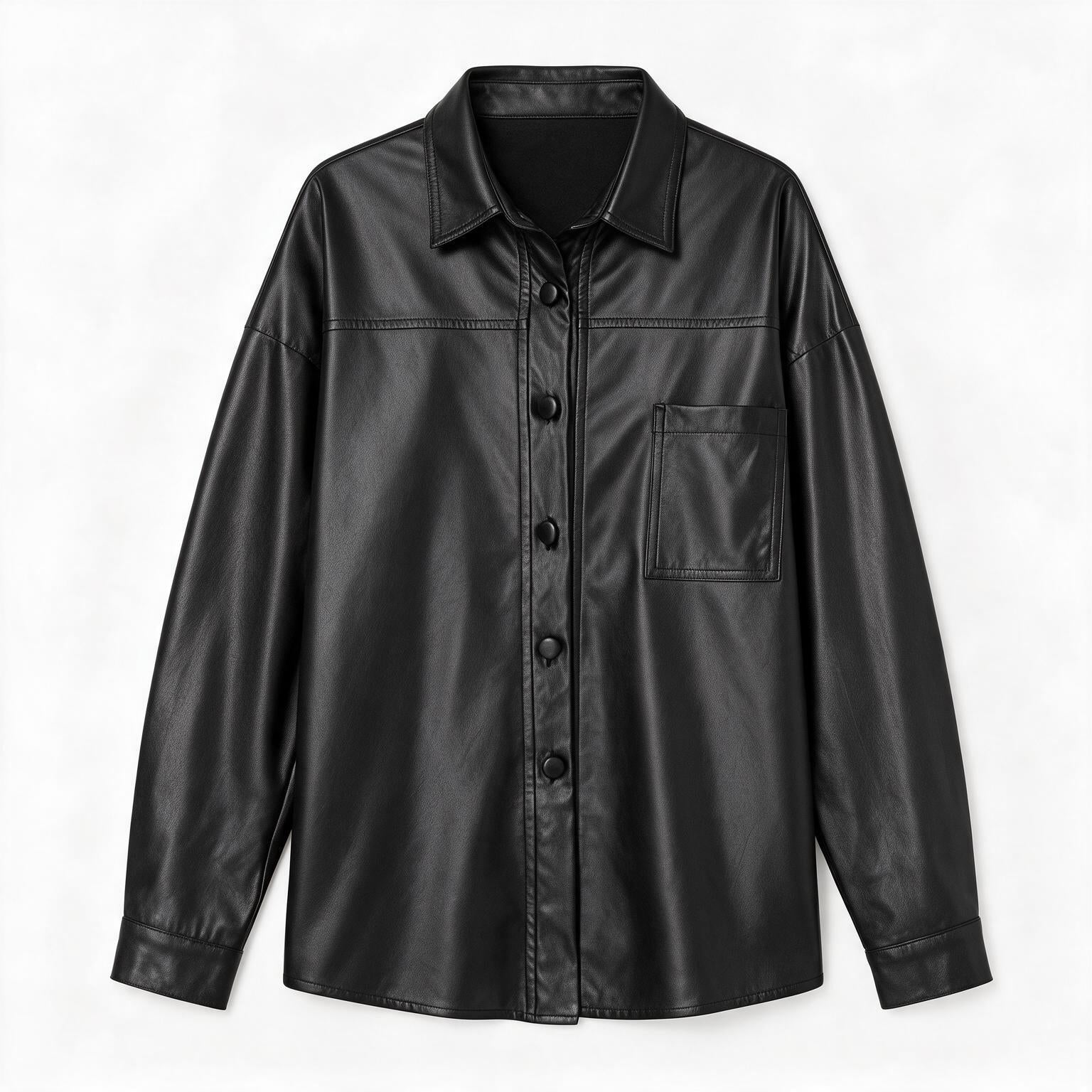Chaqueta de piel genuina para mujer Celmia en color Negro - vista frontal
