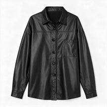 Chaqueta de piel genuina para mujer Celmia en color Negro - vista frontal