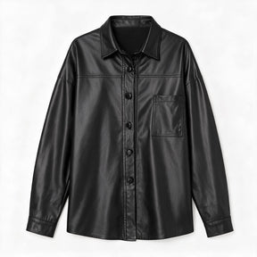 Chaqueta de piel genuina para mujer Celmia en color Negro - vista frontal