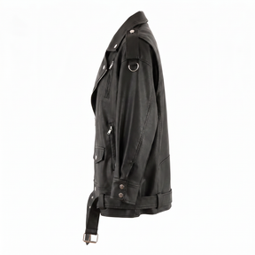 Chaqueta de piel genuina para mujer Isolde en color Negro - vista lateral