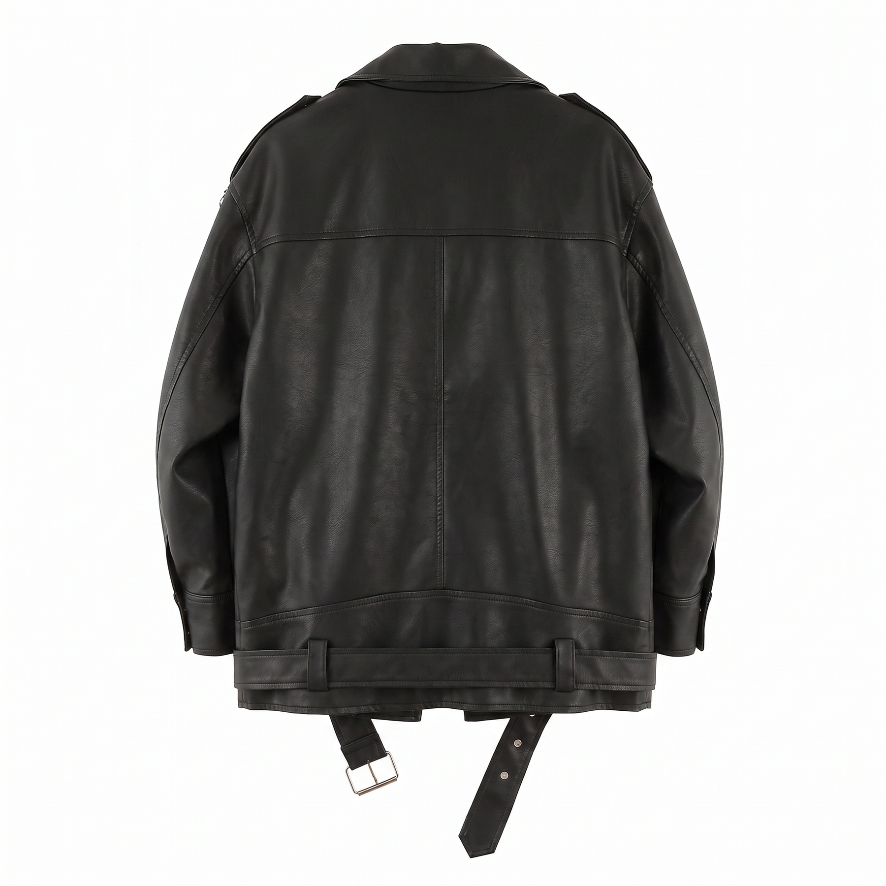 Chaqueta de piel genuina para mujer Isolde en color Negro - vista trasera