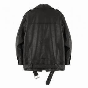 Chaqueta de piel genuina para mujer Isolde en color Negro - vista trasera