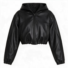 Chaqueta de piel genuina para mujer Marlowe en color Negro - vista frontal