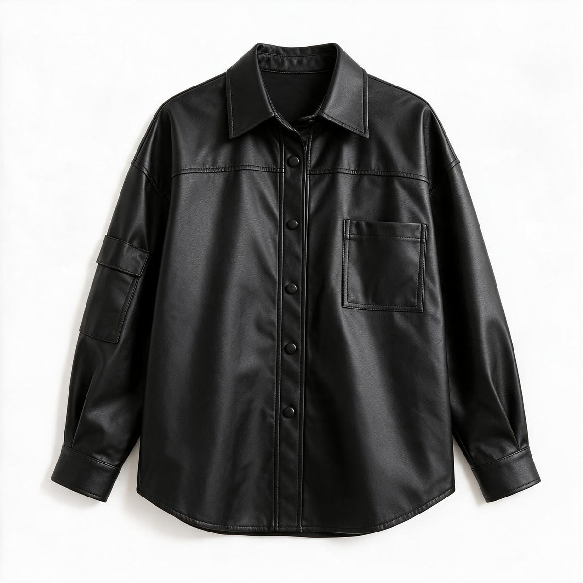 Chaqueta de piel genuina para mujer Wolff en color Negro - vista frontal