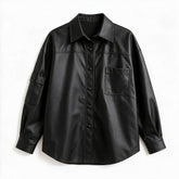 Chaqueta de piel genuina para mujer Wolff en color Negro - vista frontal