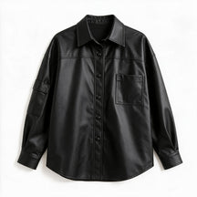 Chaqueta de piel genuina para mujer Wolff en color Negro - vista frontal