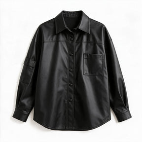 Chaqueta de piel genuina para mujer Wolff en color Negro - vista frontal