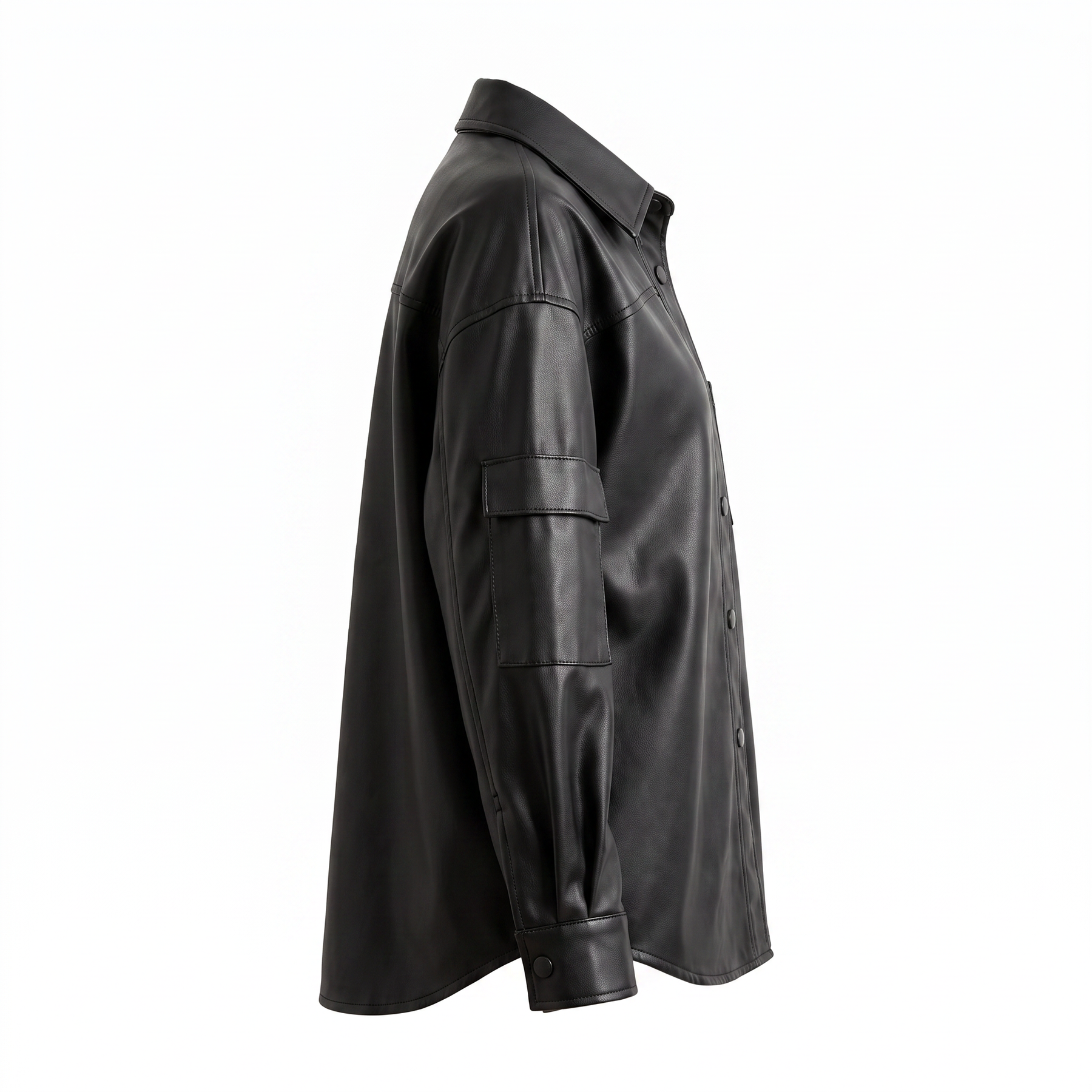 Chaqueta de piel genuina para mujer Wolff en color Negro - vista lateral