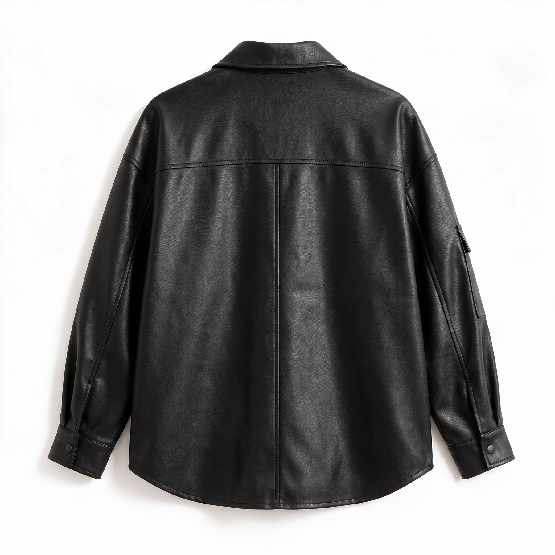 Chaqueta de piel genuina para mujer Wolff en color Negro - vista trasera