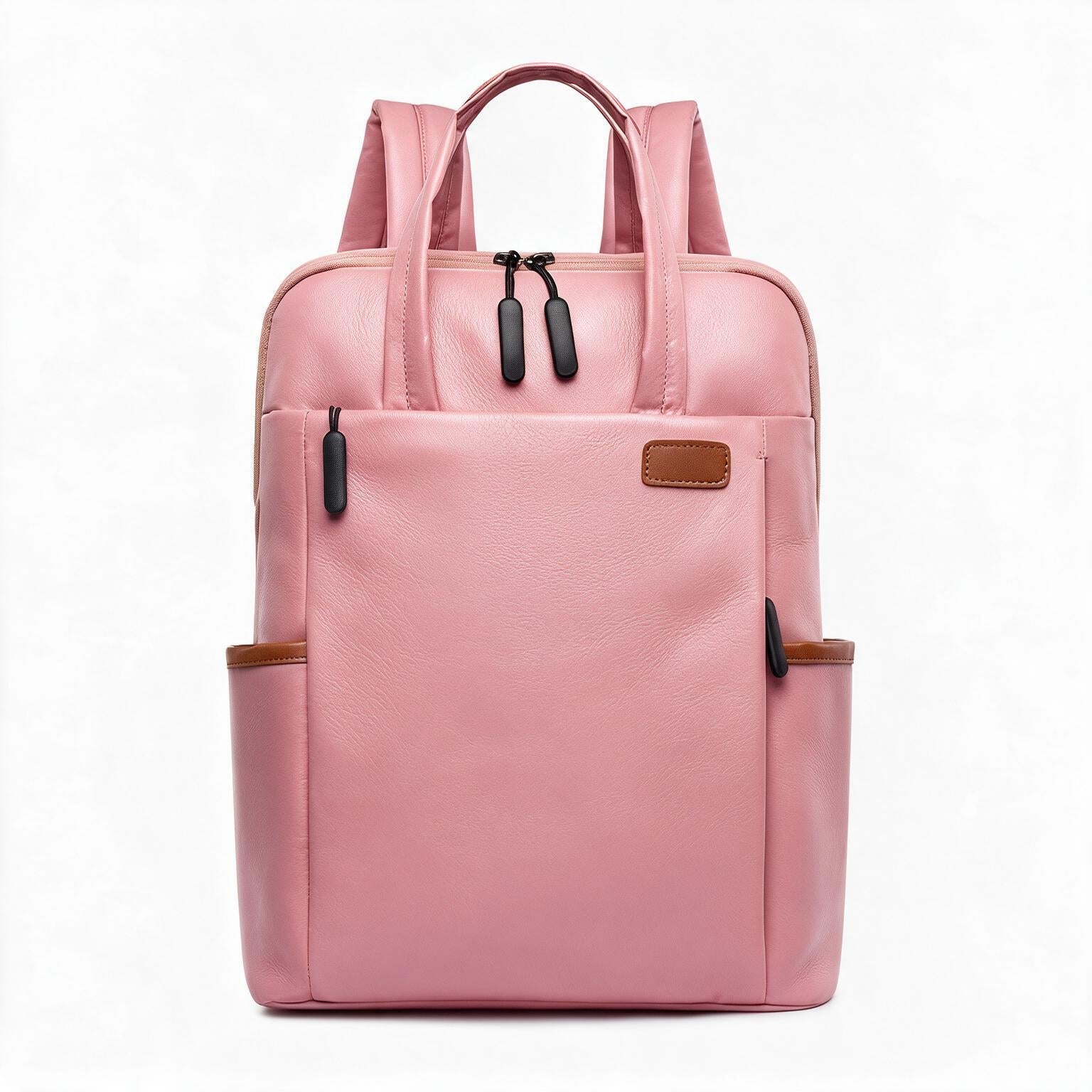 Mochila de piel genuina para mujer Alder en color Rosa - vista frontal