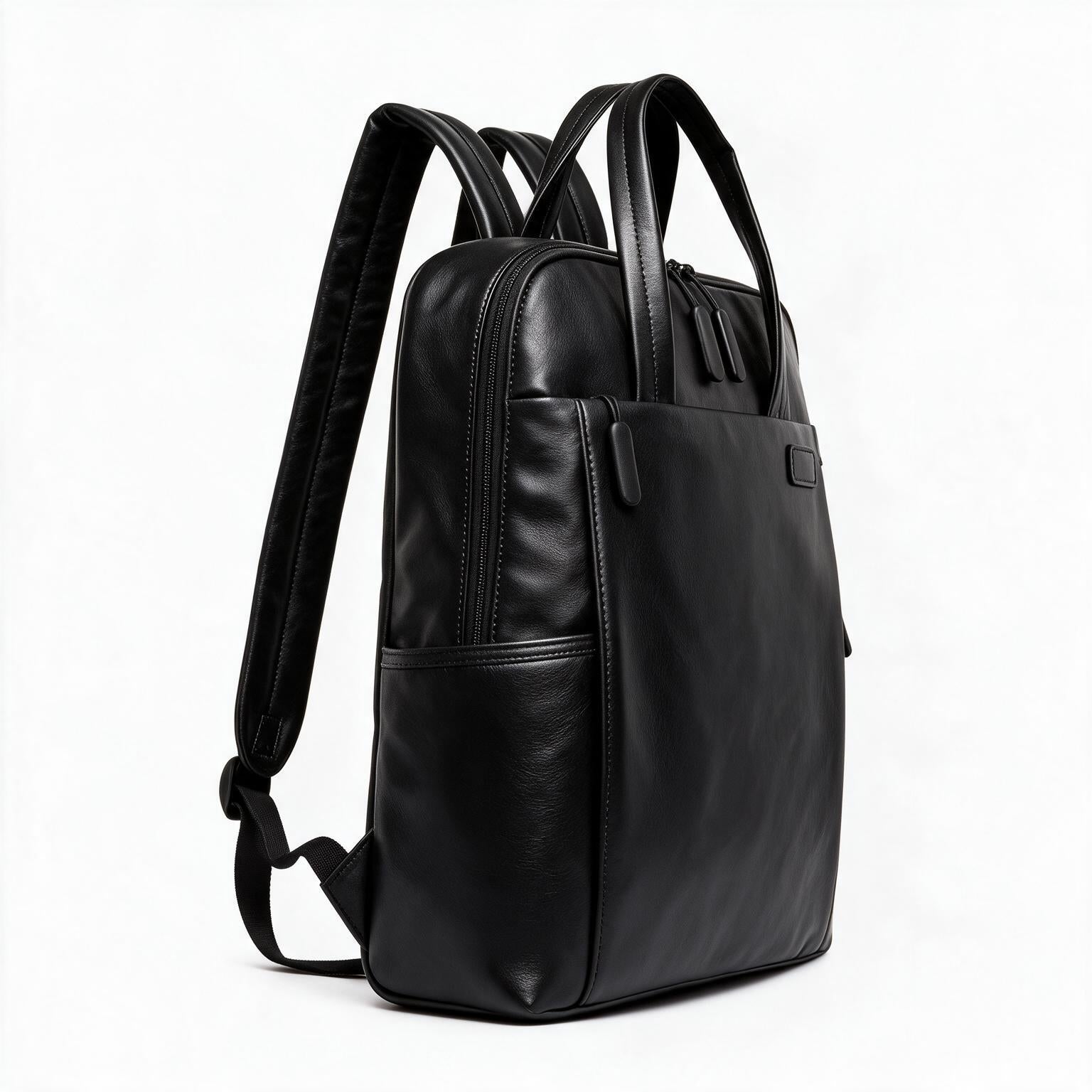 Mochila de piel genuina para mujer Alder en color Negro - vista lateral