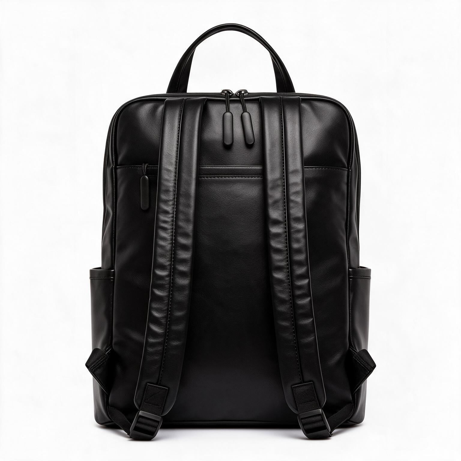 Mochila de piel genuina para mujer Alder en color Negro - vista trasera