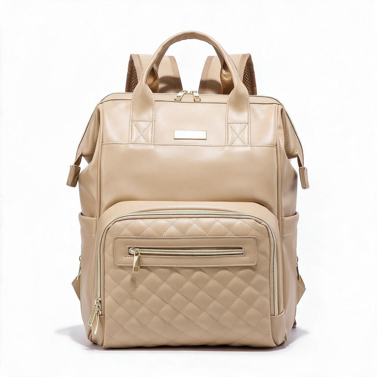 Mochila de piel genuina para mujer Hartley en color Beige - vista frontal