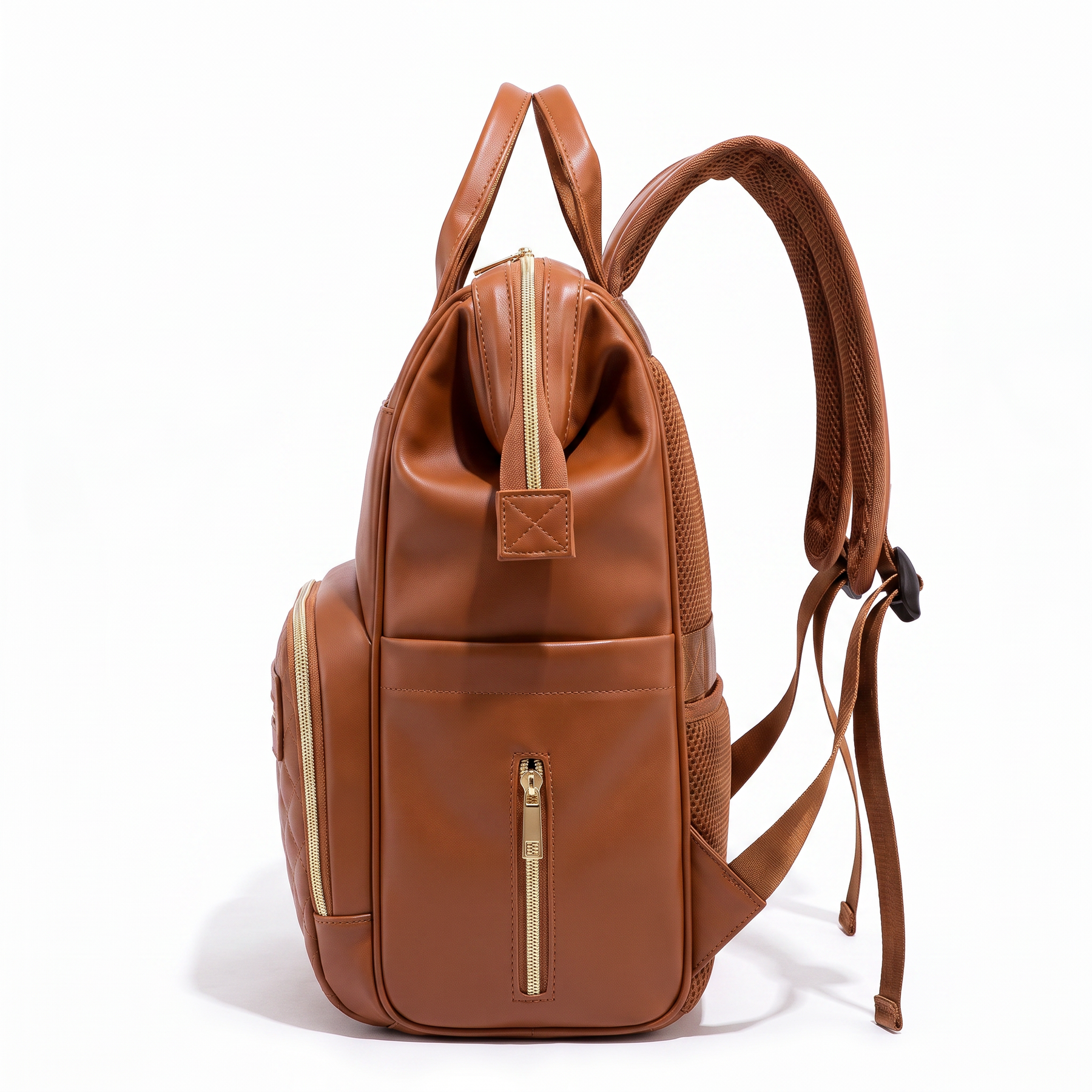 Mochila de piel genuina para mujer Hartley en color Beige - vista lateral