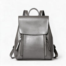 Mochila de piel genuina para mujer Journey en color Gris - vista frontal