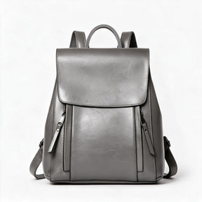 Mochila de piel genuina para mujer Journey en color Gris - vista frontal