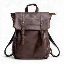 Mochila de piel genuina para mujer Sable en color Marrón Oscuro - vista frontal
