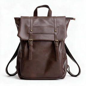 Mochila de piel genuina para mujer Sable en color Marrón Oscuro - vista frontal