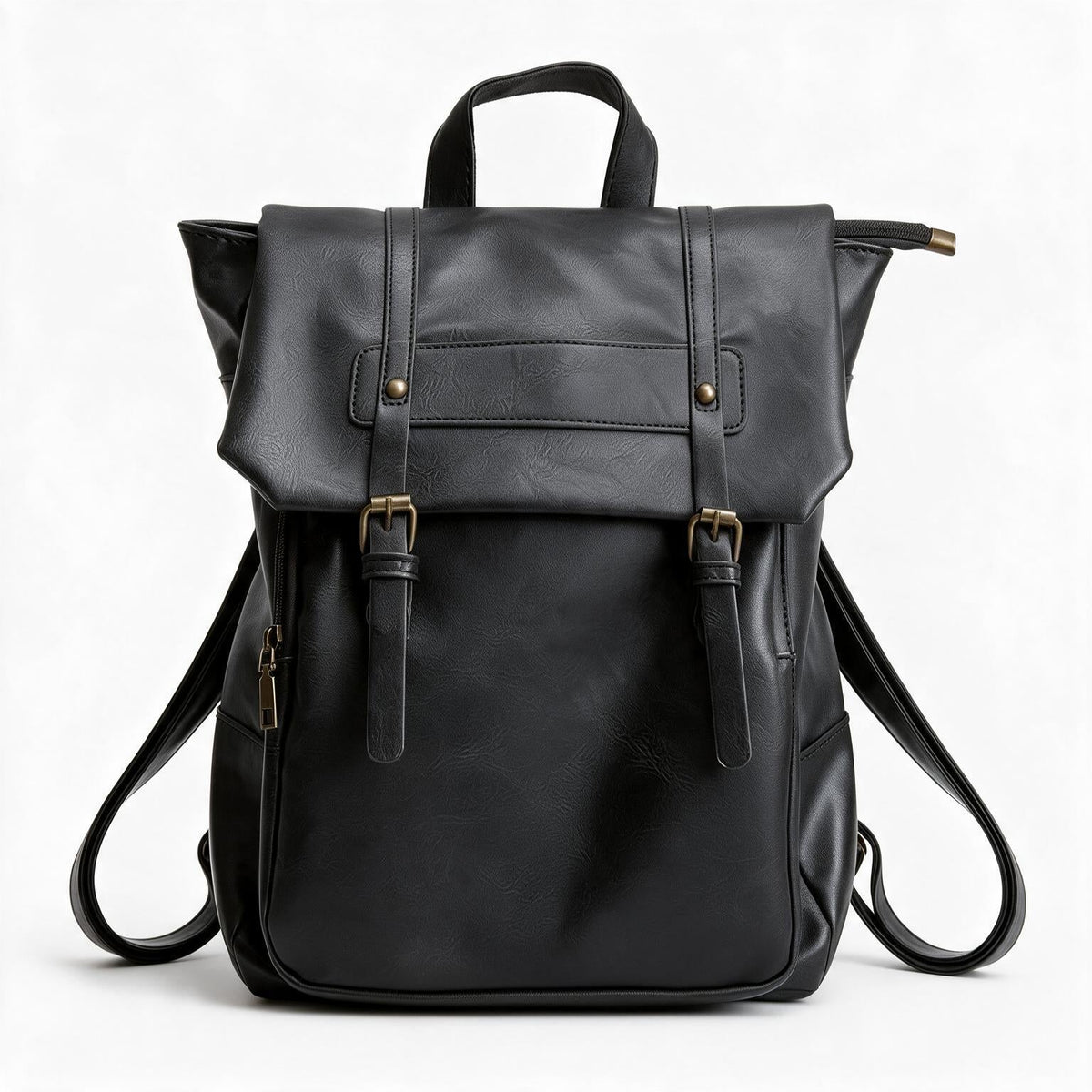 Mochila de piel genuina para mujer Sable en color Negro - vista frontal