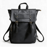 Mochila de piel genuina para mujer Sable en color Negro - vista frontal