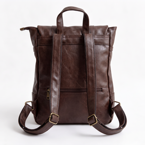 Mochila de piel genuina para mujer Sable en color Negro - vista trasera