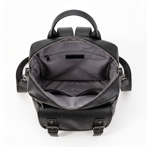 Mochila de piel genuina para mujer Wynn en color Negro - interior
